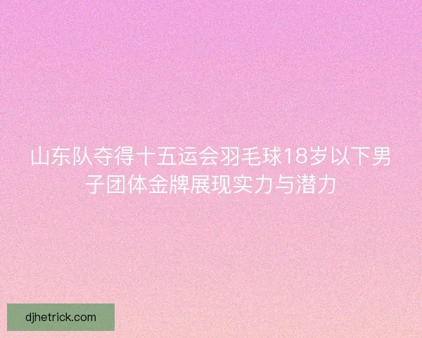 山东队夺得十五运会羽毛球18岁以下男子团体金牌展现实力与潜力