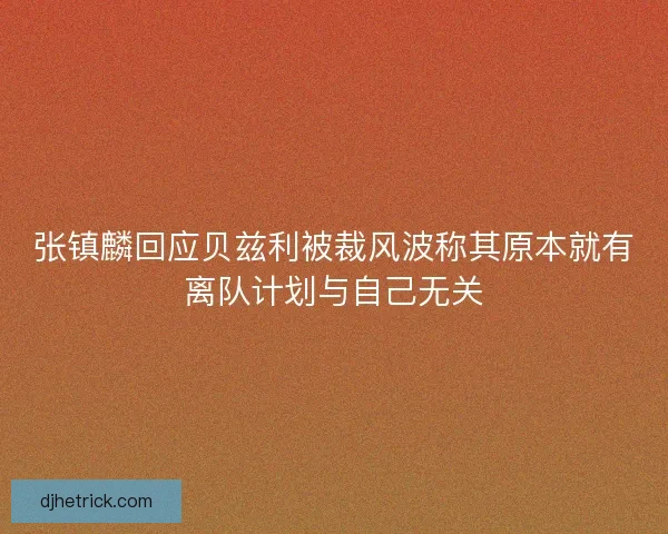 张镇麟回应贝兹利被裁风波称其原本就有离队计划与自己无关 张镇麟回应贝兹利被裁风波称其原本就有离队计划与自己无关